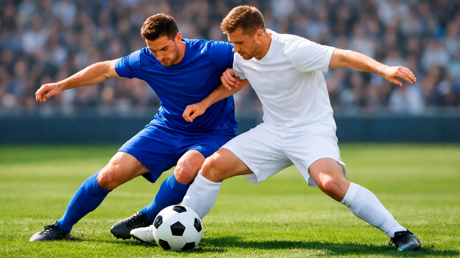 Jugadores de fútbol en acción durante un partido profesional