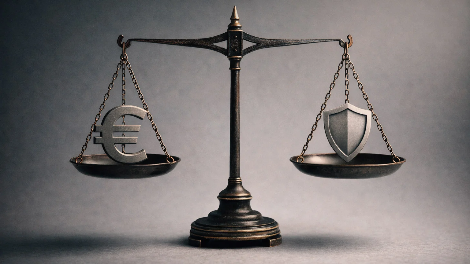 Balanza simbolizando equilibrio entre riesgo y seguridad financiera